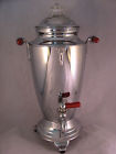 10-35 477 9 Manning Bowman Vtg Art Deco Chrome Red Coffee Percolator