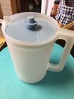 1676-1 Tupperware Vintage Small Clear Pitcher Push Button Seal Qt Blue