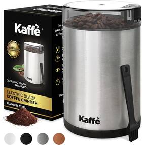 4q Brands 445016868818 Kaffe One-touch Coffee Grinder Electric With Cleaning Brush 3 Oz - Stainless Stee
