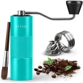 Av1-aqua Alpaca Ventures Manual Coffee Grinder By - Stainless Steel Conical Burr G