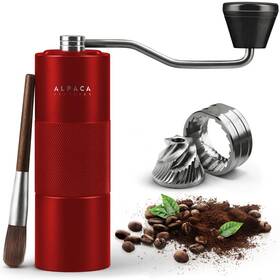 Av1-red Alpaca Ventures Manual Coffee Grinder By - Stainless Steel Conical Burr