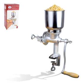 Alpine Cuisine 643700146090 Cast Iron Corn Grinder 17 Inch With High Hopper For Coffee Food