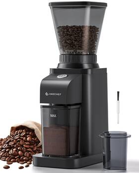 Ul-cg211-bk Amzchef Anti-static Espresso Grinder With Self-cleaning Burr 48 Precise Settings Co