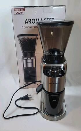 Cg204 Aromaster 841837106608 Conical Burr Coffee Grinder - Silver