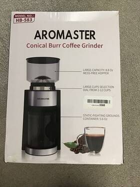 Aromaster Hb-583 Model #hb-583 Conical Burr Cofee Grinder