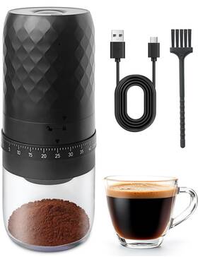 Aswitye 797533932006 Portable Electric Coffee Grinder With 40 Adjustable Settings 1800mah