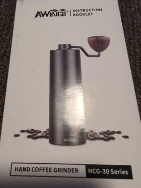 Hcg-30 Awinqi Manual Coffee Grinder With Stainless Steel Conical Burr Portable Hand