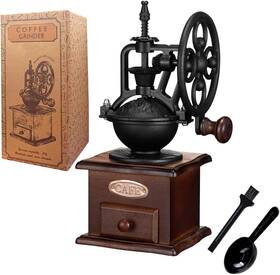 Bailiqi 313036251231 Vintage Hand Crank Wheel Manual Cast Iron Coffee Bean Grinder Mill Burr Antique