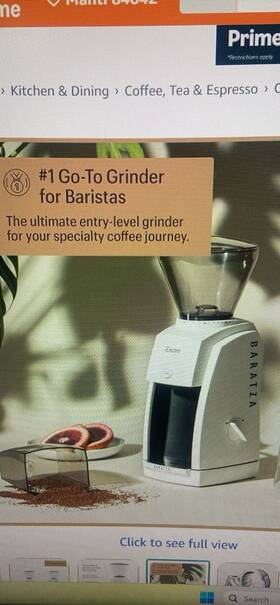 Baratza 838823001757 Refurbished Encore Model 484 Conical Burr Coffee Grinder - White Works