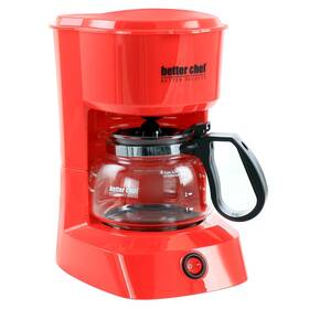 Better Chef 636555991076 4 Cup Compact Coffee Maker - Cups Red