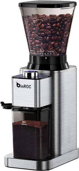 Binroc 696233187290 Anti-static Conical Burr Coffee Grinder With 48 Grind Settings Mill