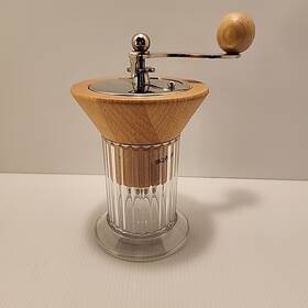 W0429 Bodum Venice Coffee Grinder Clear And Light Wood