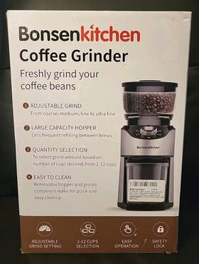 B08fsxp8cx Bonsenkitchen Electric Burr Coffee Grinder With 12 Precise Grind Settings Automatic Mill