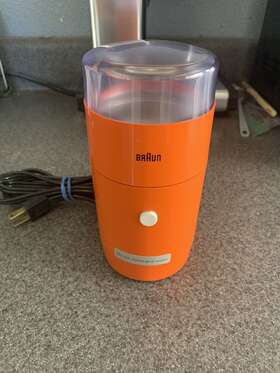 Ksm1 Braun Kms1 Vintage Orange Coffee Grinder 4024 Made In W. Germany - Excellent