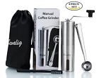 Bv-4400 Bevalig Manual Stainless Steel Coffee Grinder Travel Pouch Spoon Brush