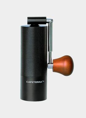 Cafeterra 199284831711 Manual Coffee Grinder Foldable Stainless Steel Handle With Wooden Knob 38m