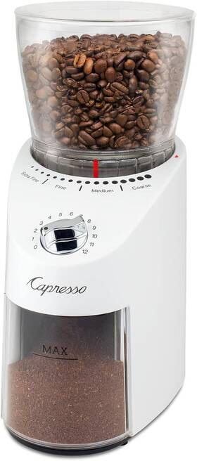 Capresso 445027047004 Infinity Plus Conical Burr Grinder White