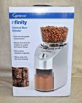 Capresso 794151401631 New Infinity Conical Burr Grinder - Stainless Steel Finish 565