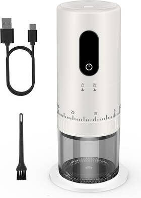Ceving 724990416480 First Grind-while-charging Rechargeable Coffee Grinder With Upgraded Led Battery