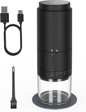 Hb-989 Ceving Portable Battery Powered Coffee Bean Grinder 38 Adj Settings Rechargeable Led