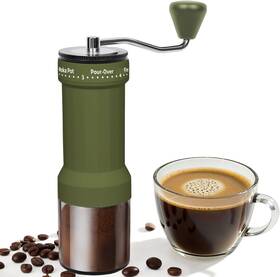 Mcg-03-green Ceving Mini Manual Coffee Grinder 40 Adjustable Settings Portable Hand Crank Mill Wi
