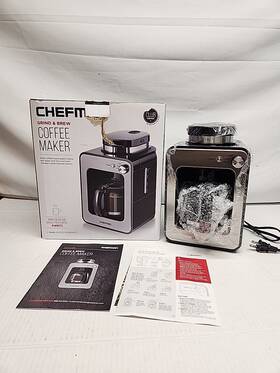 Rj14-4-gb Chefman New Grind And Brew 4 Cup Coffee Maker Open Box