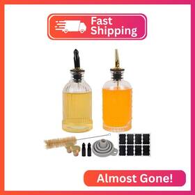 Chezmax Csb02 Coffee Syrup Dispenser Bottles 7 Oz Glass Containers With Metal Pour Sp