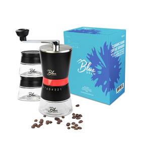 Bb1007 Coffee Pro Blue Brew Ceramic Burr Manual Grinder With 2 Airtight Canister
