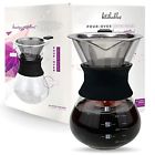 Cominhkg090484 Pour Over Manual Hand Drip Coffee Maker Glass Carafe Coffeemaker