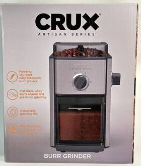 Crux 829486171635 Artisan Series Burr Grinder Electric Coffee Grinder- Brand New Never Used