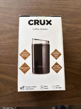 Hy-1415 Crux One Touch 3 Oz Electric Coffee Grinder - New
