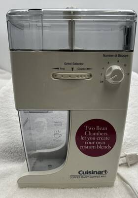 Dcm-12 Cuisinart Rare Vintage Coffee Bar Mill Doublechamber Model Tested