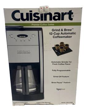 Dgb-550bk Cuisinart Premier Grind And Brew 12 Cup Automatic Coffeemaker New