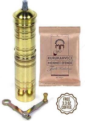 Demmex 681925095597 Handmade Heavy-duty Brass Coffee And Spice Grinder Manual Turkish Greek Ara