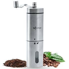 Epicottage 713937845629 Manual Coffee Bean Grinder - Stainless Steel Adjustable Conical Burr Hand Mil