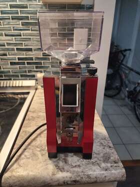 Eureka 810002430176 Mignon Specialita Espresso Grinder - Used Ferrari Red- Bellows Hopper