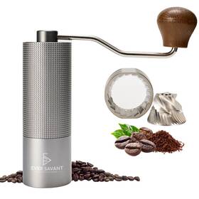 Ever Savant 196852377770 Manual Coffee Grinder - Conical Stainless Steel Burr 25 Setting Adjustable