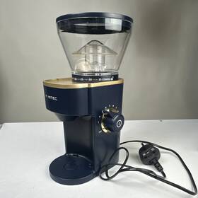 522200 Famitec Navy Blue Gold Burr Coffee Grinder Adjustable Grind Size