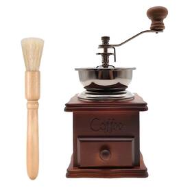 Fkocbpz 626529790187 Wooden Manual Coffee Grinder Vintage Style Hand Mill Burr Grind