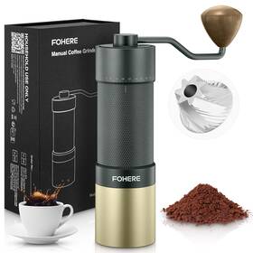 Fohere 785034855542 Manual Coffee Grinder Stainless Steel Conical Burr Digitally