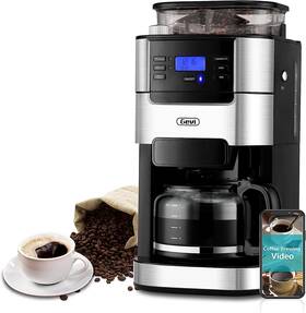 Gecma025ak Gevi 10-cup Coffee Maker Grinder Grind Brew Machine Burr Combo - Black