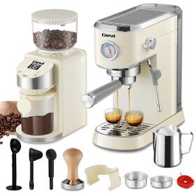 Gecme418e Gevi Gecme418e&gecgi406 Espresso Machine 20 Bar With 12.28 Inch D X 10.31 W 12.4 H Ivory Beige