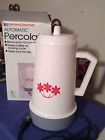 H14a-0696 Gourmet White Coffee Mauve Floral Kitchen Percolator 10c Gray Electric