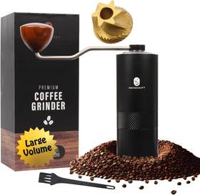 Gc-1065t Grindcraft Premium Manual Coffee Grinder With Titanium-plated Stainless Steel Burr Black