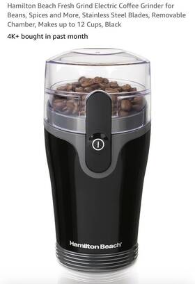 80335g Hamilton Beach New Coffee Grinder 12 Cups - Black