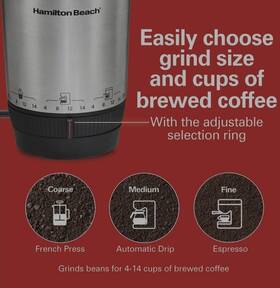 Cm19 Hamilton Beach Stainless Steel Custom Grind Coffee Grinder