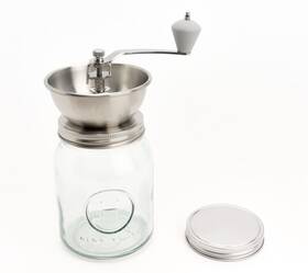 K87382 Henning Lee 32-oz Manual Coffee Grinder With Glass Jar And Lid Model