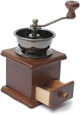 U22i30i14a93kd Holidyoyo Manual Coffee Bean Grinder Ceramic Burr Wooden Mill Hand Crank