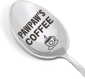 Hsnbt-spoon-008 Hsnbt Paw Paws Coffee Spoon Gift Fathers Day Gifts For Grandpa Papa Silver