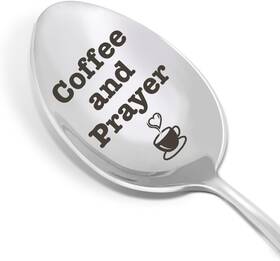 Hsnbt-spoon-024 Hsnbt Christian Coffee Lover Spoon Gift Birthday Christmas Religious Gifts Silver